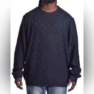 Men's Navy Textured Crewneck Sweater
